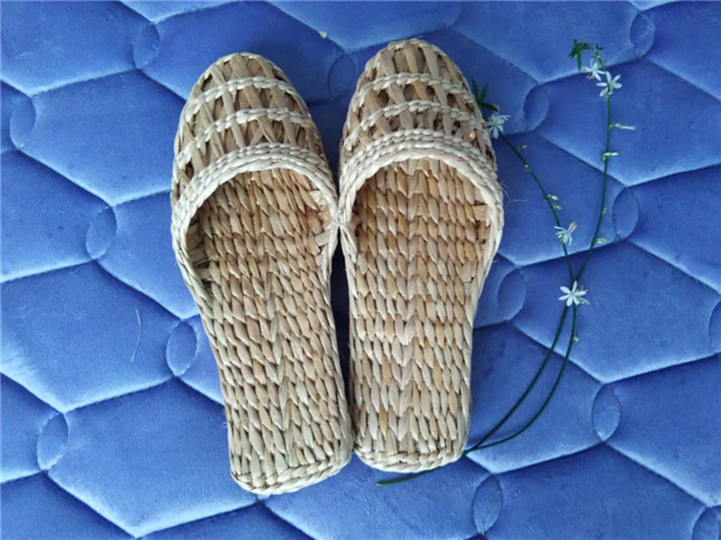Chinese Style Women Men Straw Slippers Handmade Comfortable Casual Sandals Summer Grass Shoes Unisex Home Shoes Footwear SE5025 (6)