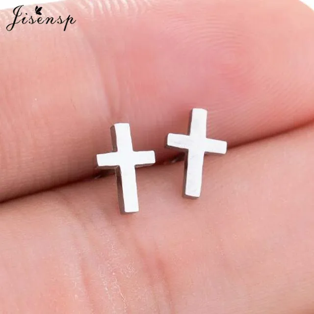Mini Stainless Steel Earings Fashion Jewelry Small Animal Ear Studs Punk Cross Star Dragon Ballet Stud Earrings Pendientes Gifts GED021