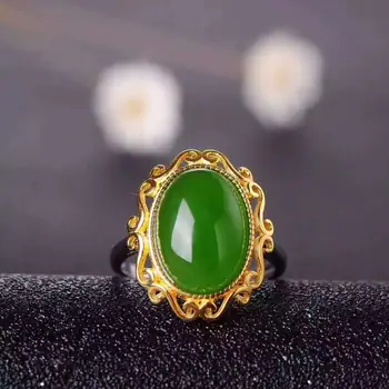 

Jade ring Natural And Real Jade Ring Wedding Engagement Rings for Women 925 sterling silver Jade Ring