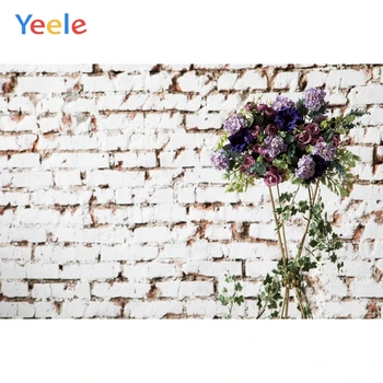 

Yeele White Brick Wall Old Style Flowers Portrait Photography Backgrounds Customized Photographic Backdrops for Photo Studio