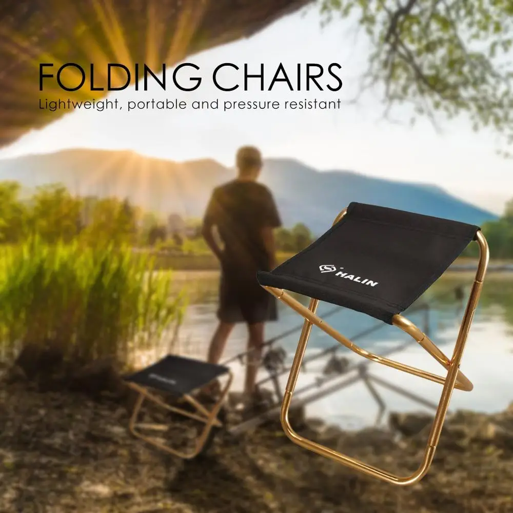 Folding stool 285 г Портативный Открытый Мини Золотой складной стул Кемпинг Рыбалка Пикник пляж барбекю табуреты мини-сиденье сад@ 5 - Цвет: Folding stool
