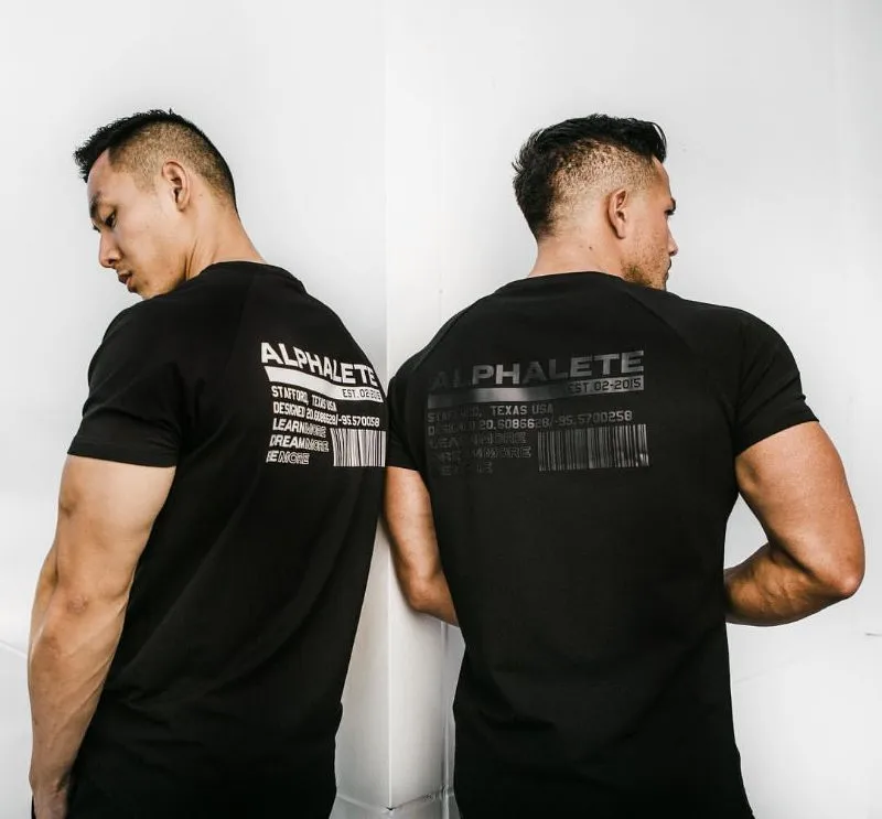 ALPHALETE брендовая летняя Новинка Мужская футболка для тренажерного зала фитнес бодибилдинг тонкие футболки модные для отдыха с коротким рукавом хлопковые футболки топы