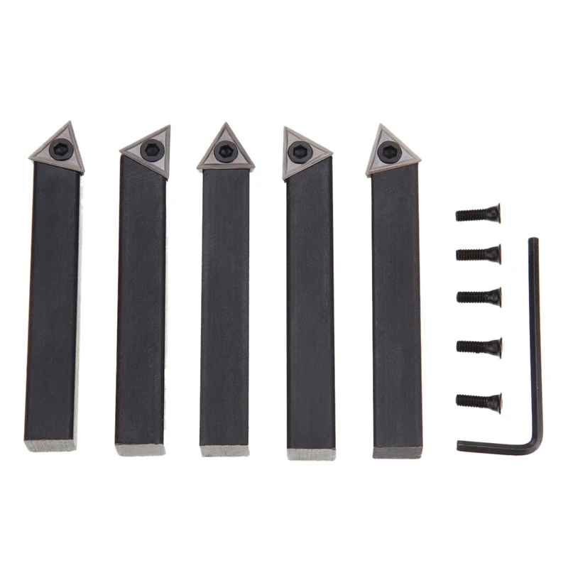 

5Pc 1/2 inch Lathe Indexable Carbide Insert + Turning Tool Bit Holder Set