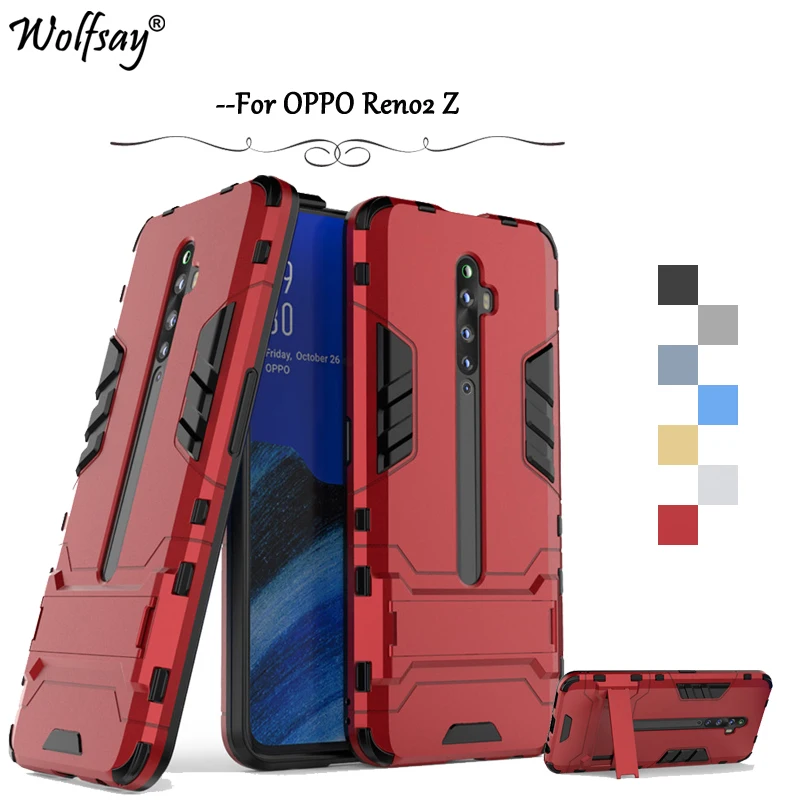 Чехол Wolfsay для OPPO Reno2 Z противоударный резиновый жесткий чехол-бампер телефона