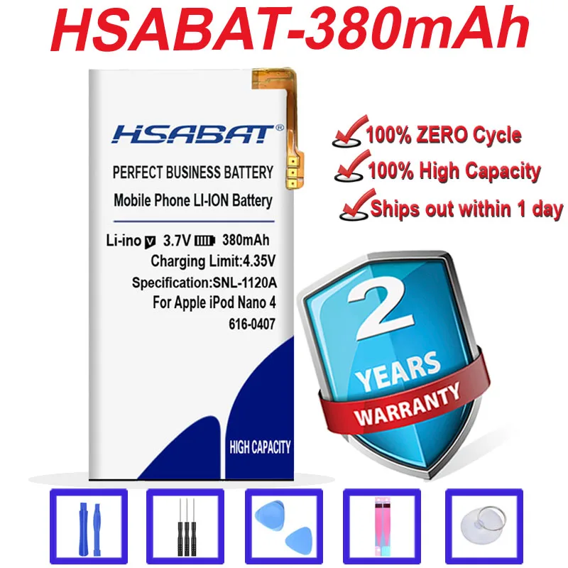 Top Brand 100% New 380mAh 616-0407 Battery for iPod Nano 4th 4 Gen in stock | Мобильные телефоны и аксессуары