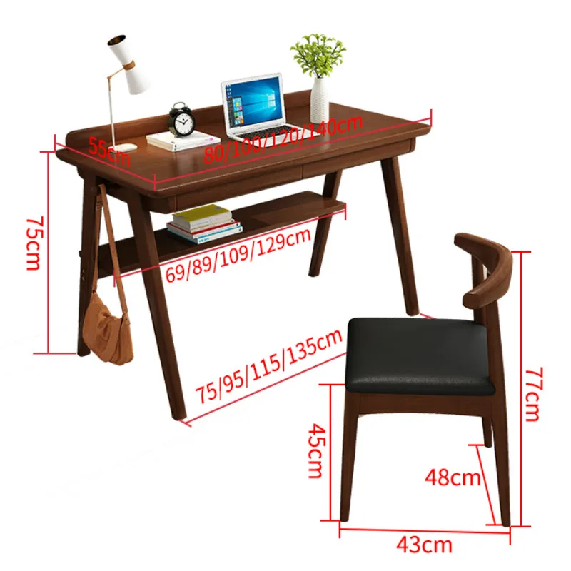Walnut oak wood desk writing table simple desk computer table office table office furniture drafting table bedroom tables Walnut oak wood desk writing table simple desk computer table office table office furniture drafting table bedroom tables