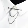Fashion Shirt Collar Stay Pins Brooch Metal Chain Tassel French Tie Pin Scarf Buckle Clip Gentle Men Male Jewelry Accessories ► Photo 3/6