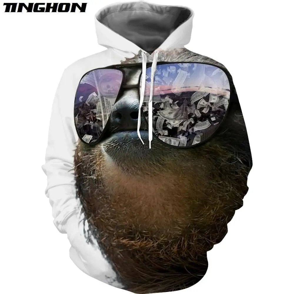 XS-7XL летние модные мужские и женские футболка животных Swag маска ленивого забавные