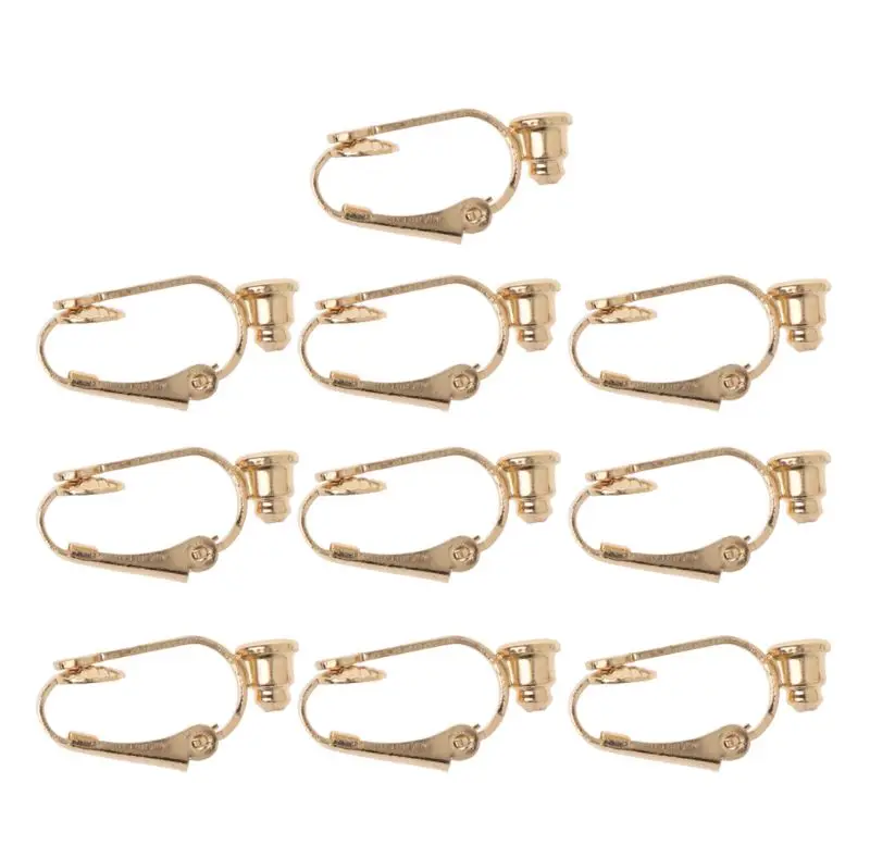 

10 Pieces Clip-on Earrings Converters with Post Non-Pierced Ears Jewelry Making T4MD