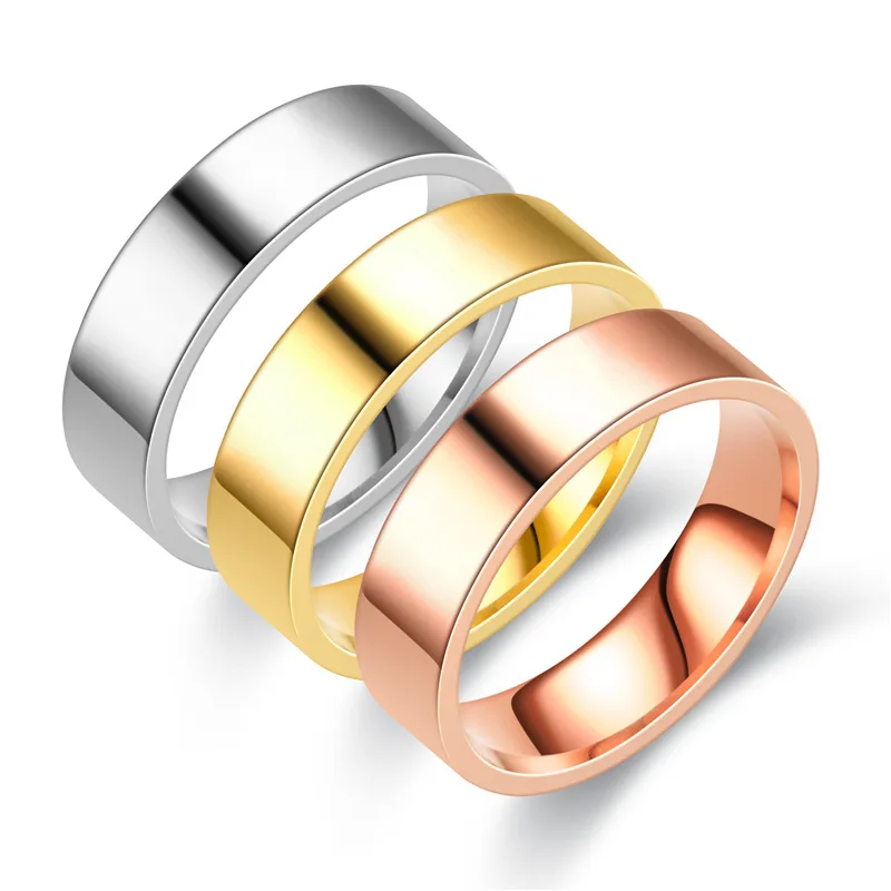 2mm 4mm 6mm stainless steel couples wedding rings for men and women