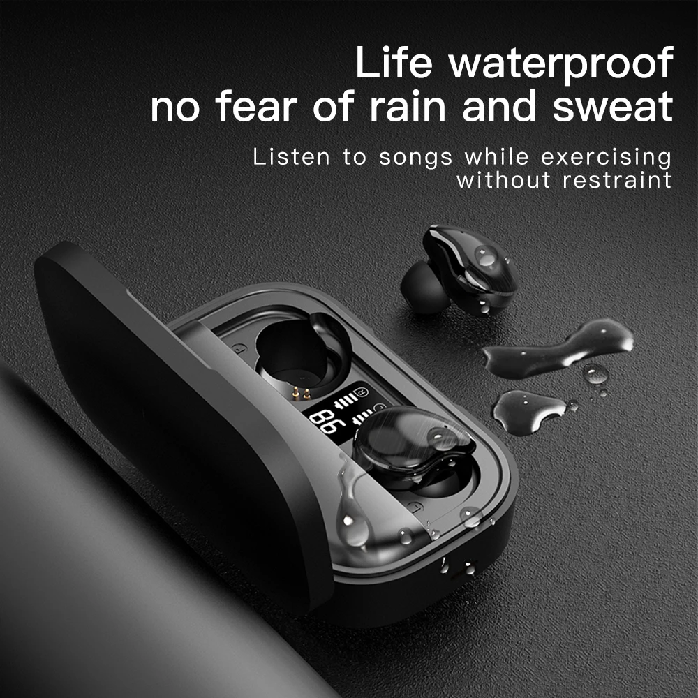 Physical Noise Reduction Bluetooth 5 0 Earphones Wireless Touch Control Earbuds With Charge Case For iPhone Samsung Smart Phone