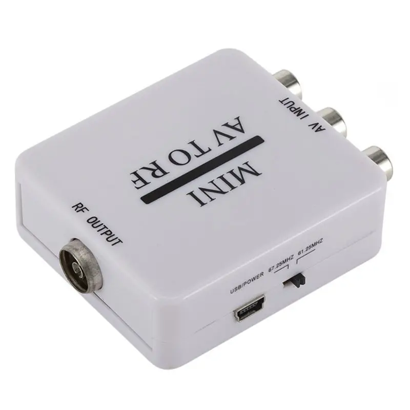 Мини HD видео конвертер коробка AV к RF видео адаптер Поддержка RFAV к RF Scaler
