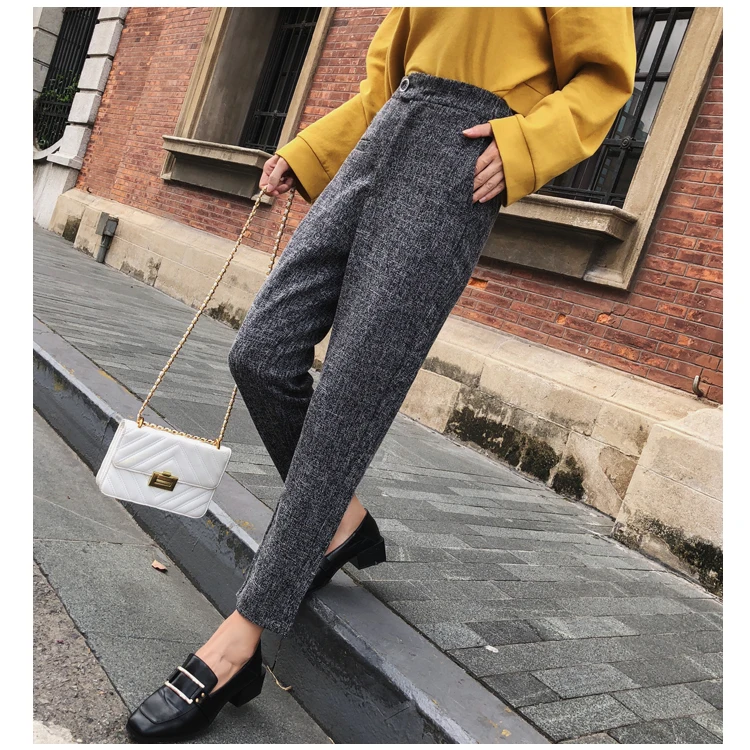 pantalones mujer cintura alta, рубашки, брюки-карго, Женские повседневные длинные штаны на пуговицах, 2116 50