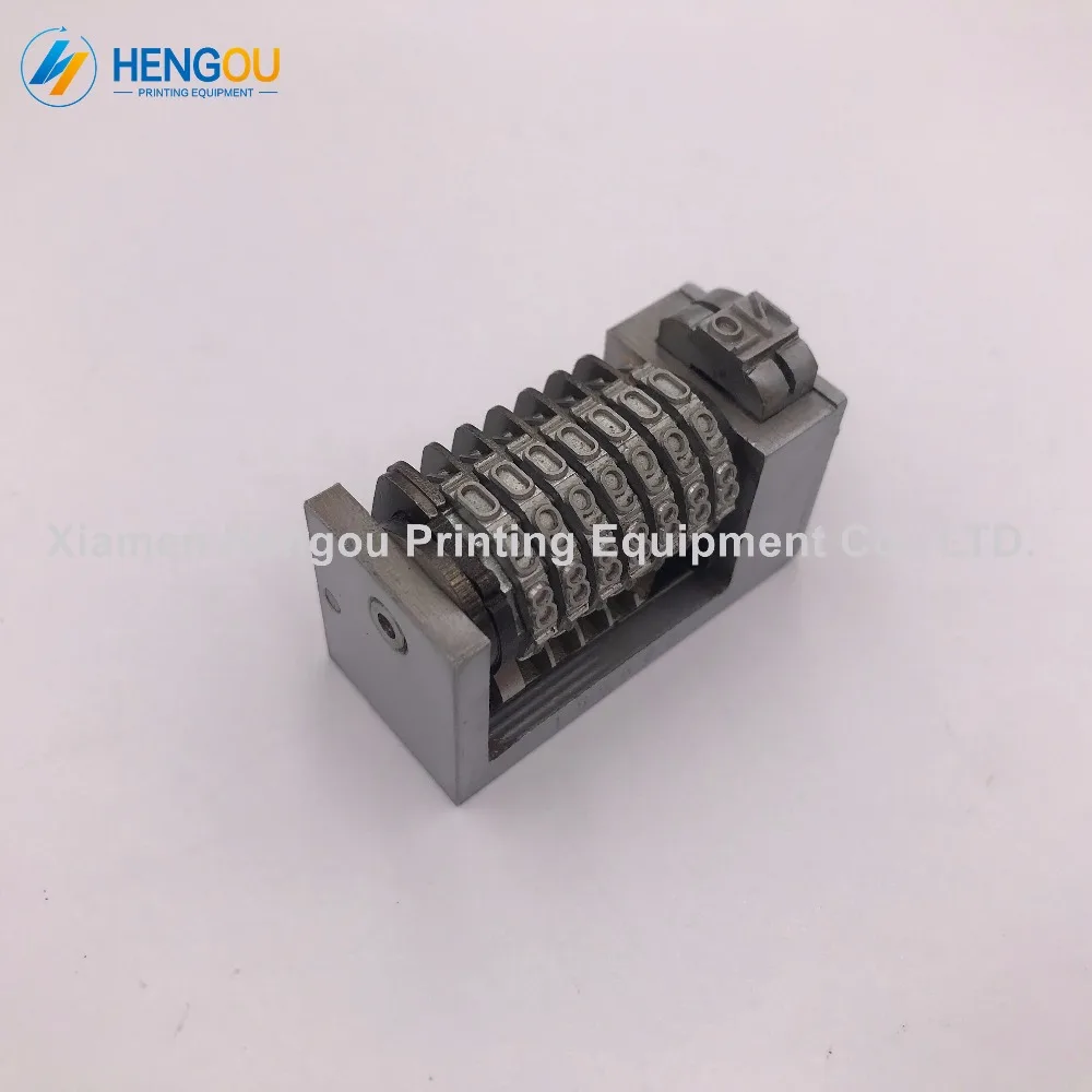 

7 digits stainless steel material 4X8 numbering machine for Flat printing machine backward jump mode 543210... 40x18x25/20mm