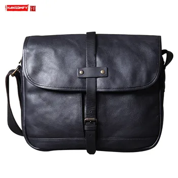 

Leather Bag Men Retro Casual Men Shoulder Messenger Bag Men's Leather Classic Crossbody Bag Foreign Trade Top Layer Cowhide New