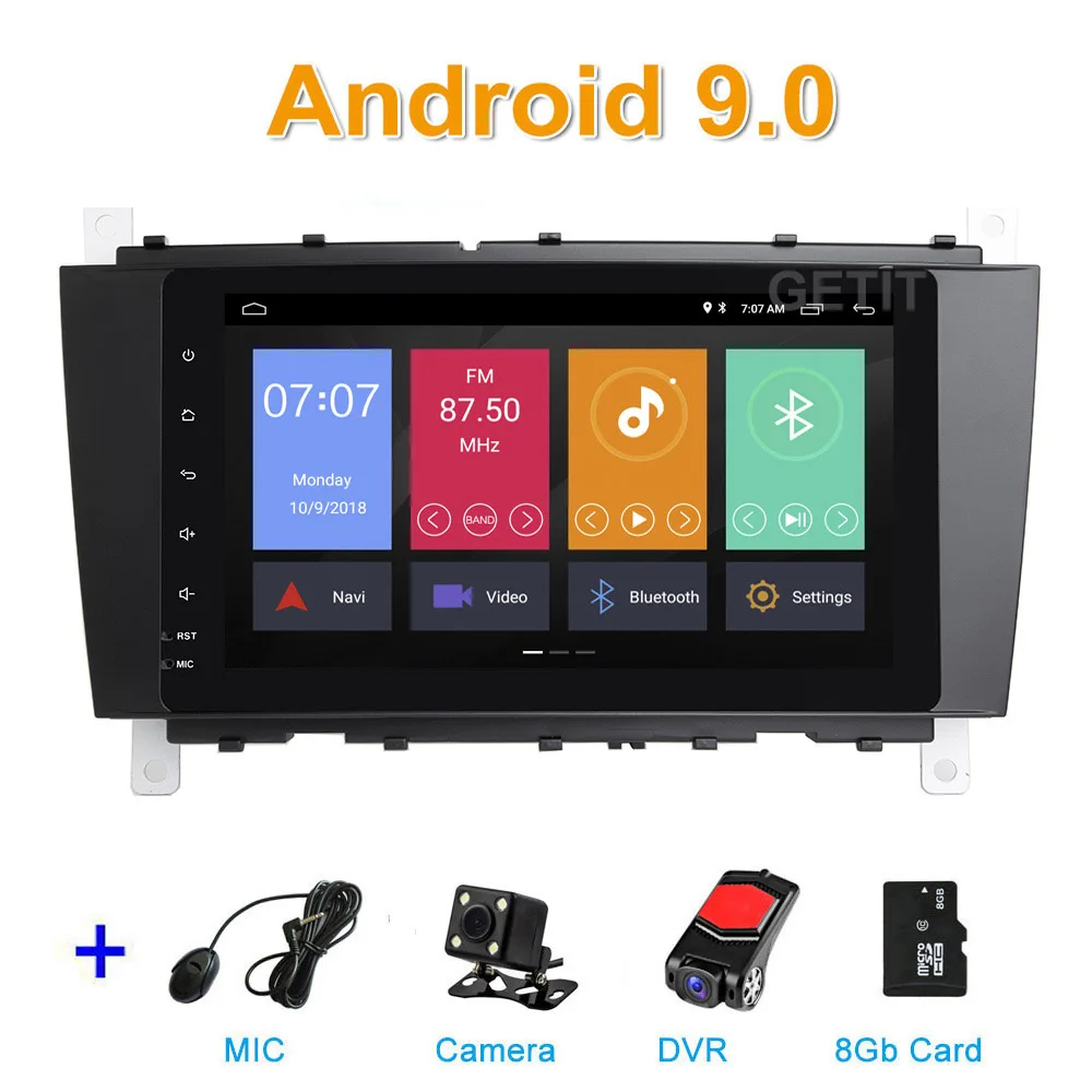 add CAM DVR SD DSP Android 10 Автомобильный gps Мультимедиа Радио стерео для Mercedes/Benz W203 W209 W219 A160 C180 C200 CLK200 - Цвет: add CAM DVR SD