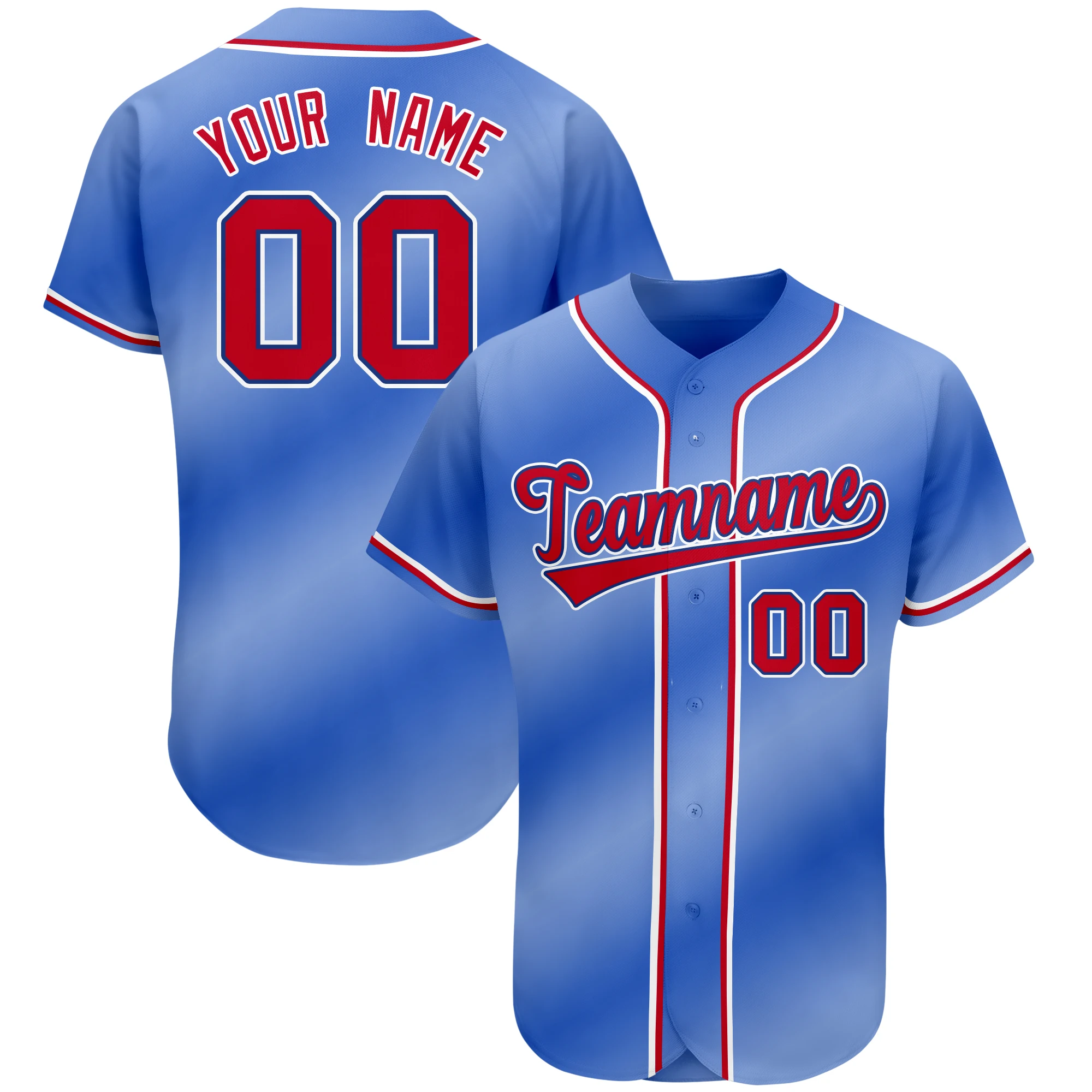 Baseball Jersey Sublimation Printed Team Name Number Baseball Shirt Creativity Gradient Softball Training Shirt Men/Youth