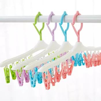 

New Clothes Pegs 8 Clips Plastic Multifunctional Clothes Hangers Underwear Socks Bra Dryer Hook Rack Clothes Hanging Dry