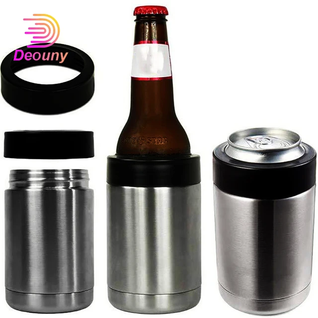 DEOUNY 12OZ Stainless Steel Beer Bottle Cold Keeper Can Bottle Holder  Double Wall Vacuum Insulated Cooler