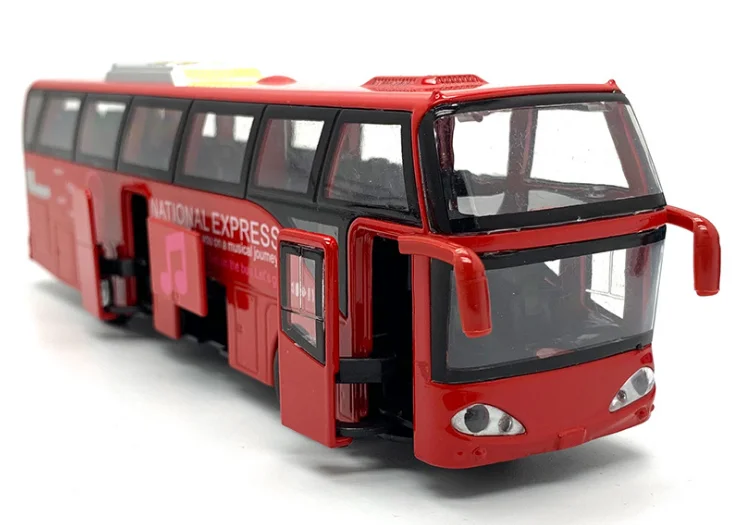 Высокая имитация 1:32 Сплав городской автобус модель автомобиля Металл diecasts игрушечные транспортные средства оттягивающийся мигающий музыкальный для детей игрушка