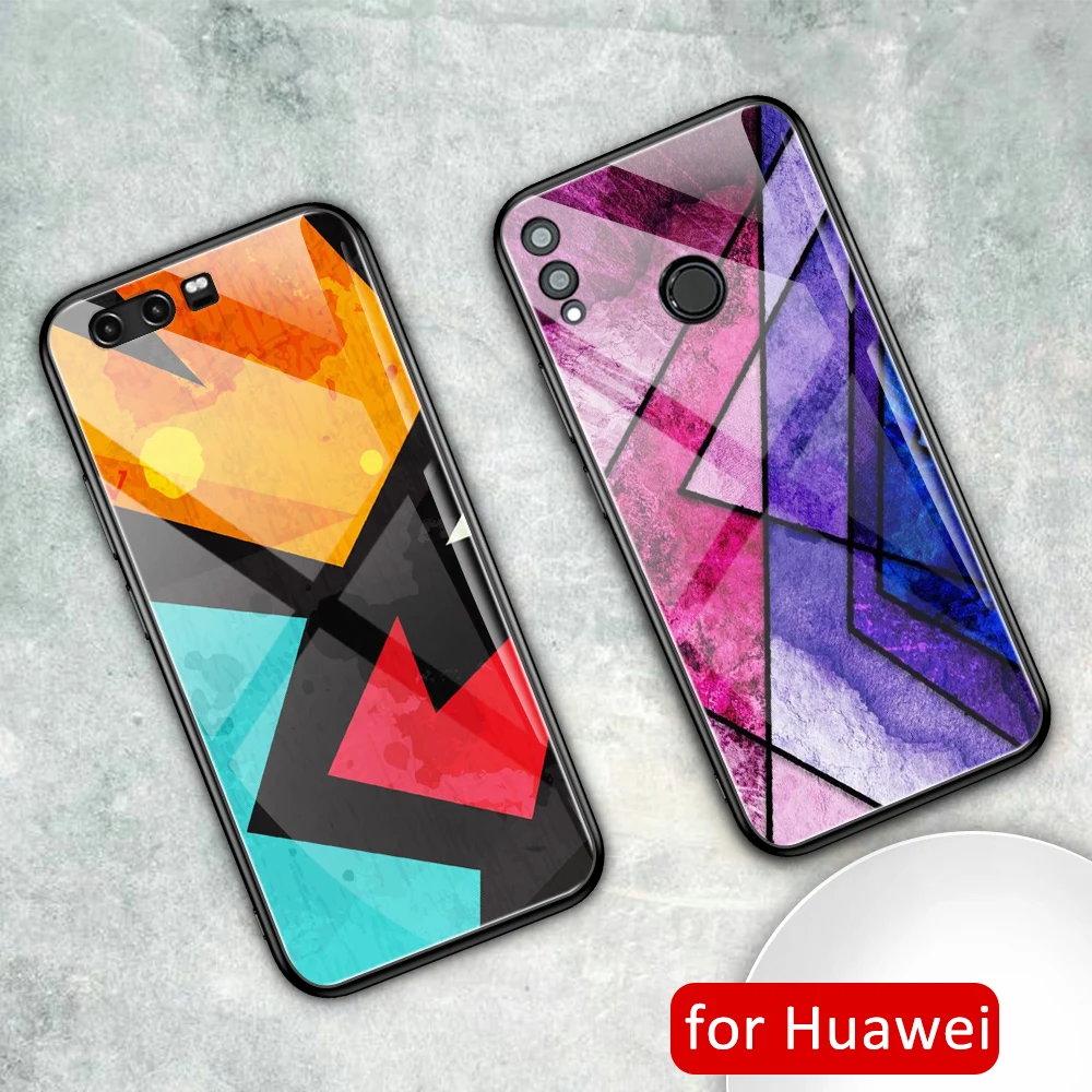 Стеклянный чехол для Huawei honor 8x модный стеклянный в полоску max 9 10 20 20i v9 v10 v20 play note |