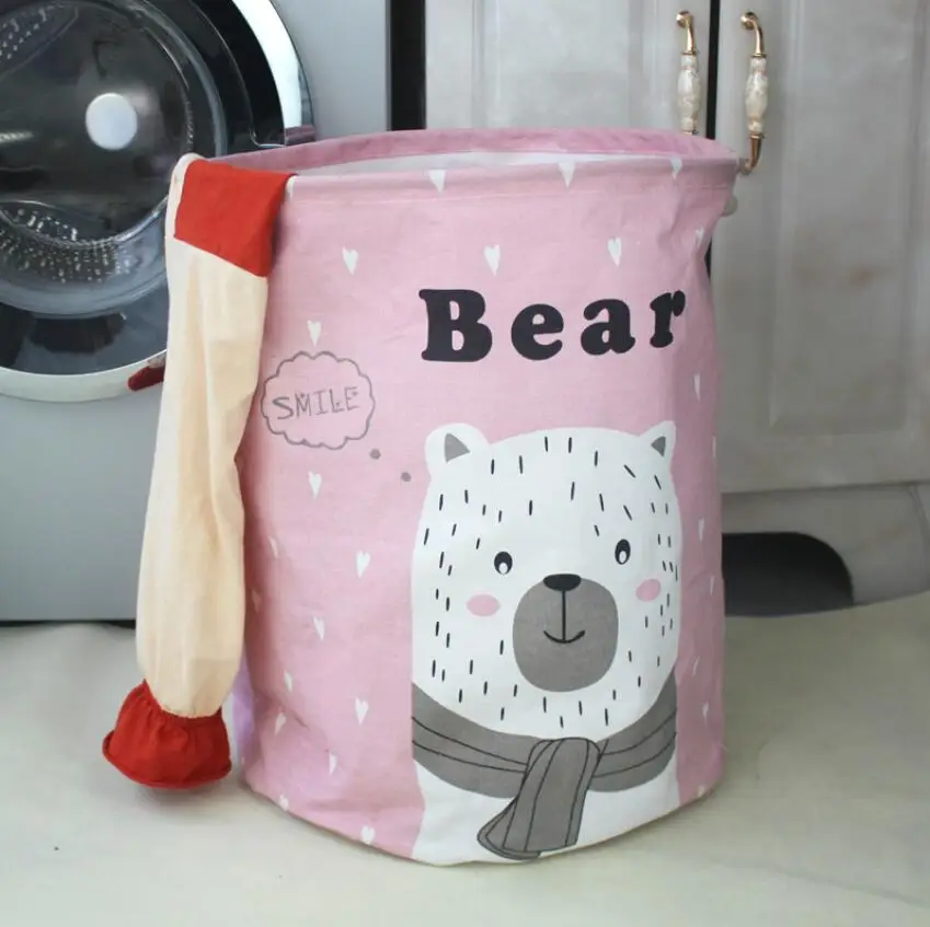 

Корзина для белья с мультяшными животными, портативная Водонепроницаемая корзина для хранения одежды, складной органайзер для детских игрушек