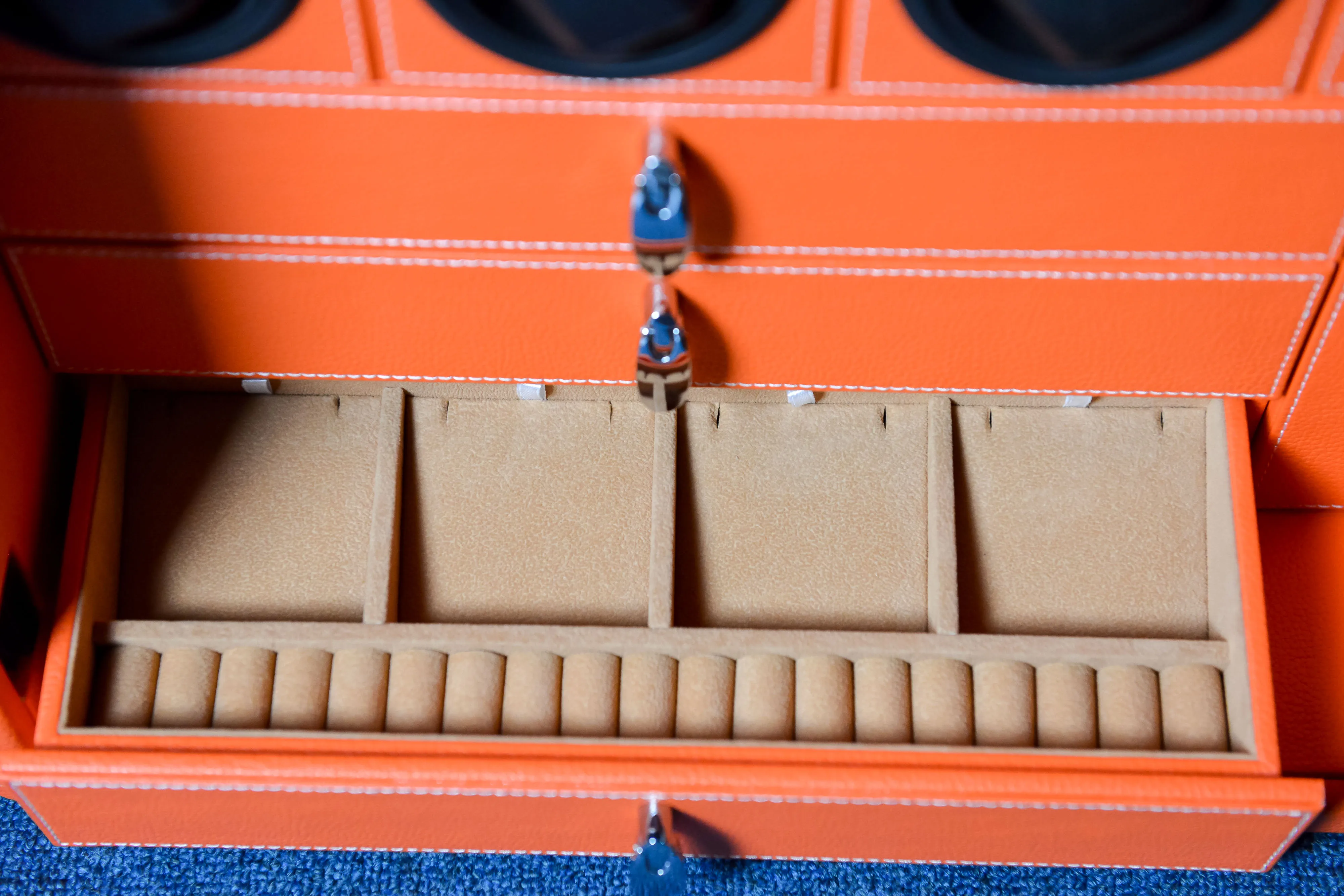 Custom Luxury Biometric Watch Winder Safe Box with 6, 9, or 12 Automatic Watch Rotating... - SKU LAWW1107 - UGI Packaging