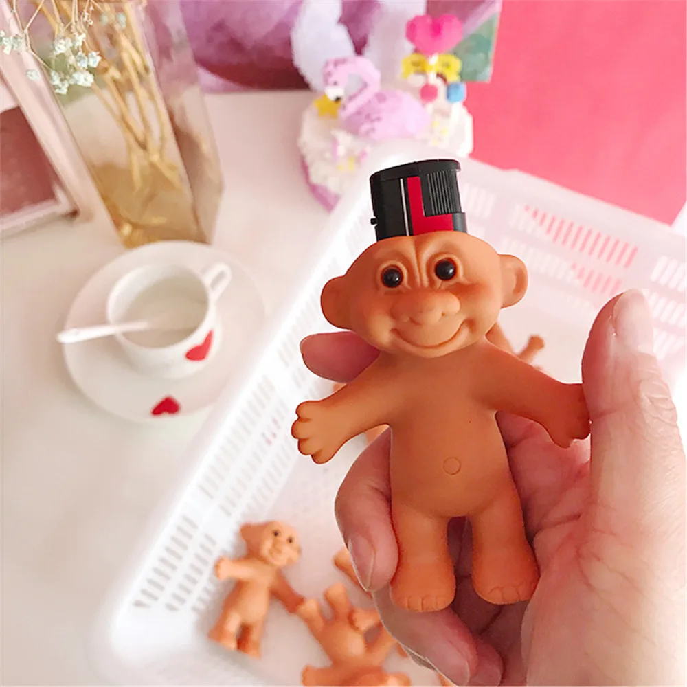 

1Pcs Silicone Cute Funny Rubber Doll Style Mini Lighter Shell Case Box Lighter Protector Nostalgic Toy Cigarette Accessories 7cm