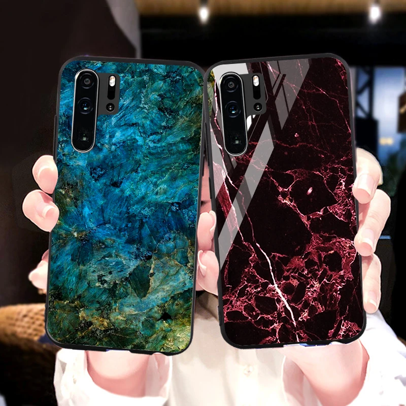 

Marble Tempered Glass Case For Huawei Y9 Y5 Y6 Y7 Prime 2018 2019 Cases Luxury Bumper For Huawei P20 Lite P30 Pro Covers Coque