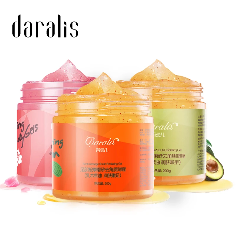 

3PCS 200g*3 Hand Scrub Foot Gel Body Cream Exfoliating Set Remove Dead Skin Whitening Peeling Anti Wrinkle for Skin Care Baby
