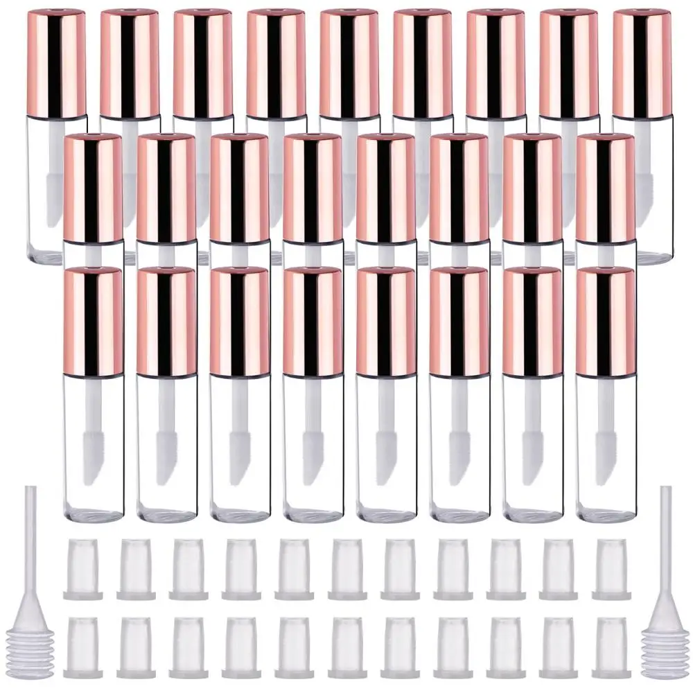 25 adet 1.2 mL gül altın boş dudak parlatıcısı tüpleri konteynerler temizle Mini doldurulabilir dudak balsamı şişeleri dudak DIY makyaj lipgloss tüp
