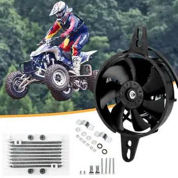 

Oil Cooler Electric Radiator Cooling Fan Engine Radiator Fit for 150cc 200cc 250cc Chinese ATV Quad Go Kart Buggy Motorcycle