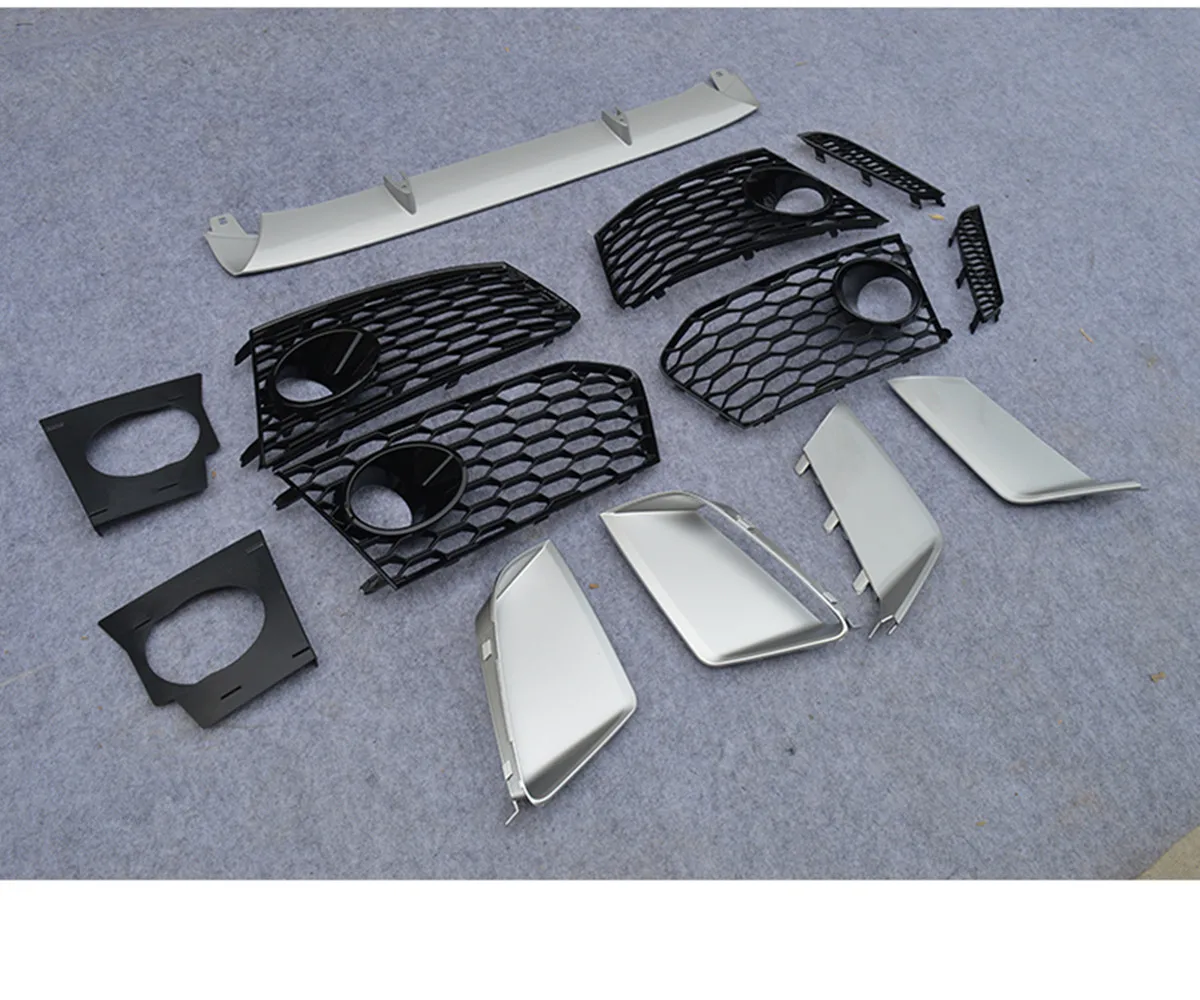Car Front bumper Lip Fog Lamp Wind Knife Cover Trim car exterior accessories car grill mesh for Audi A6L A7 RS6 RS7 09-18