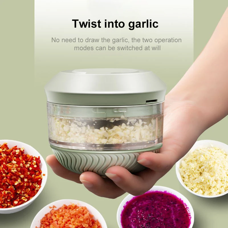 Mini Manual Blade Garlic Chopper Crusher Multifunction Spin Food Grinder Mincer Shredder For Fruit Vegetable Kitchen Tools_voghion.com