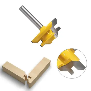 

45 Degree Miter Lock Tenon Milling Woodworking Router Bit 6mm Shank Cutter Tool