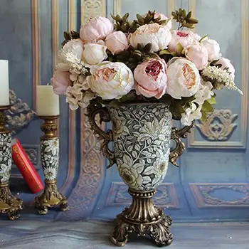 

8 Heads European Style Silk Flowers Peony Party Home Wedding Plants Decoration for decorating wedding party and art hall