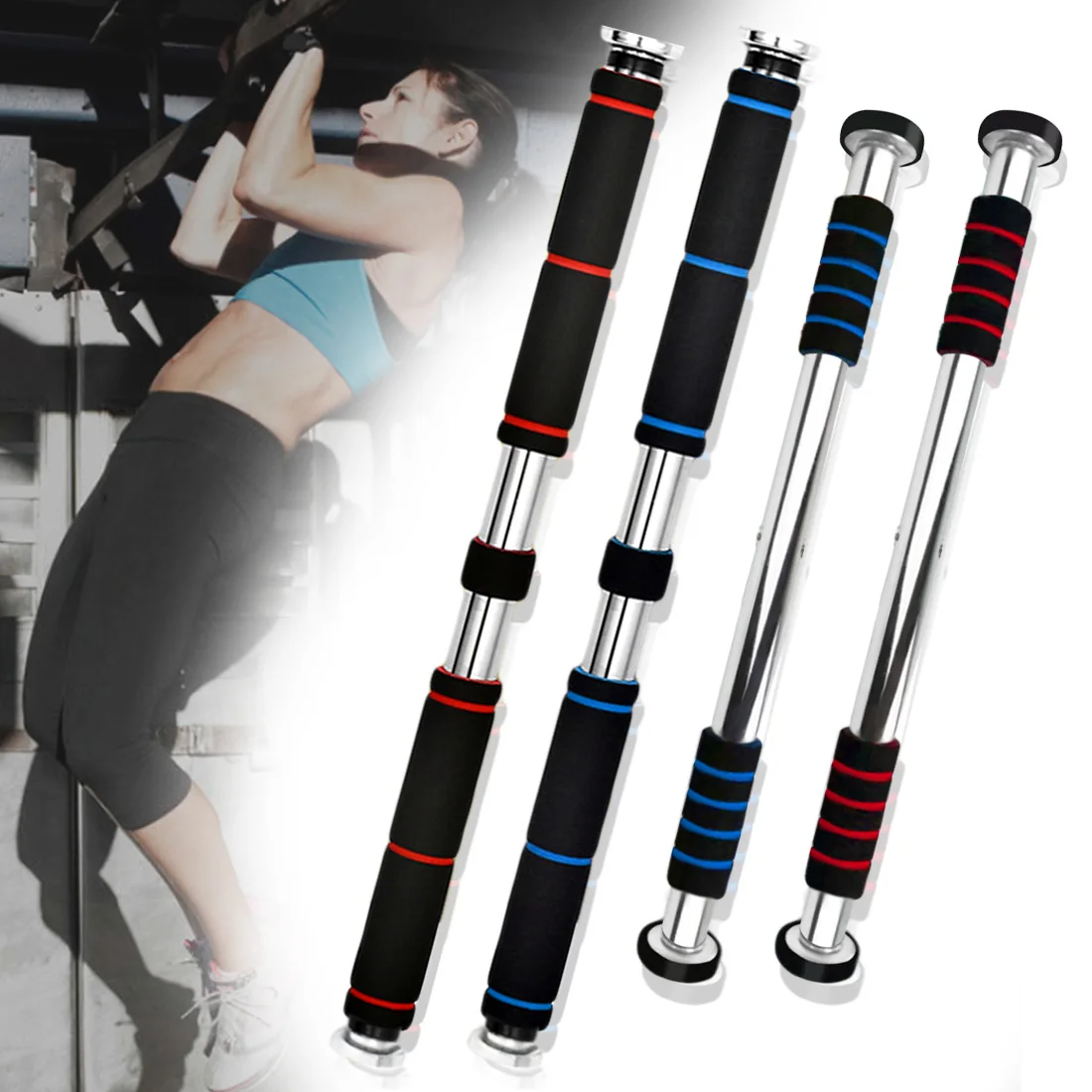 Adjustable Door Horizontal Bar Home Gym Exercise Workout Chin Pull Up
