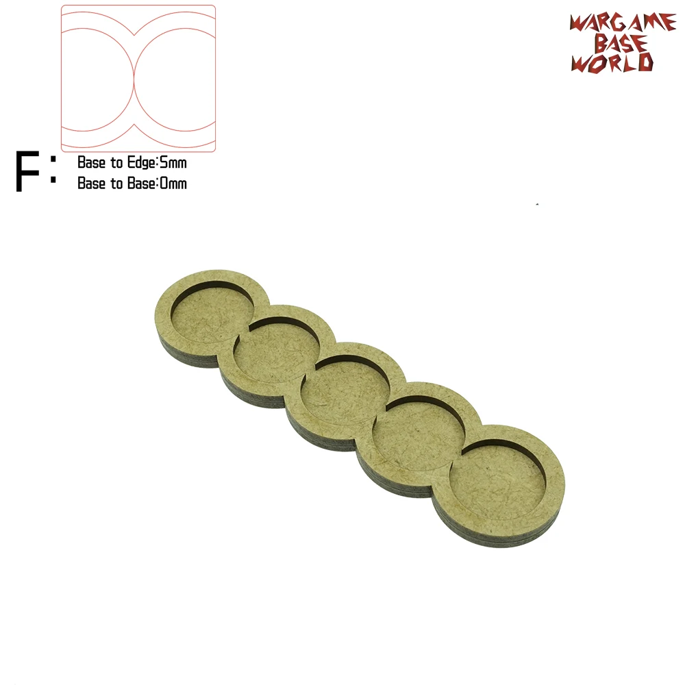 Wargame Base World- Movement Tray- 5 round 25mm- Line Shape MDF - Цвет: edge5basetobase0