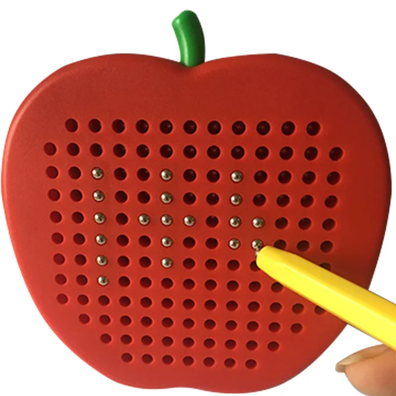 

Qi Hui New Style Magnetic Steel Ball Sketchpad Magnetic Plastic Drawing Board Educational Toy ci tie ban Little Apple OPP Bag