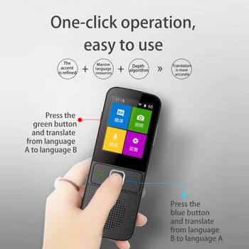 

Multi-function Real Time Translator 2.4 inch Built-in 1500mAh Lithium Battery Multi-Language WiFi Instant Voice Translator