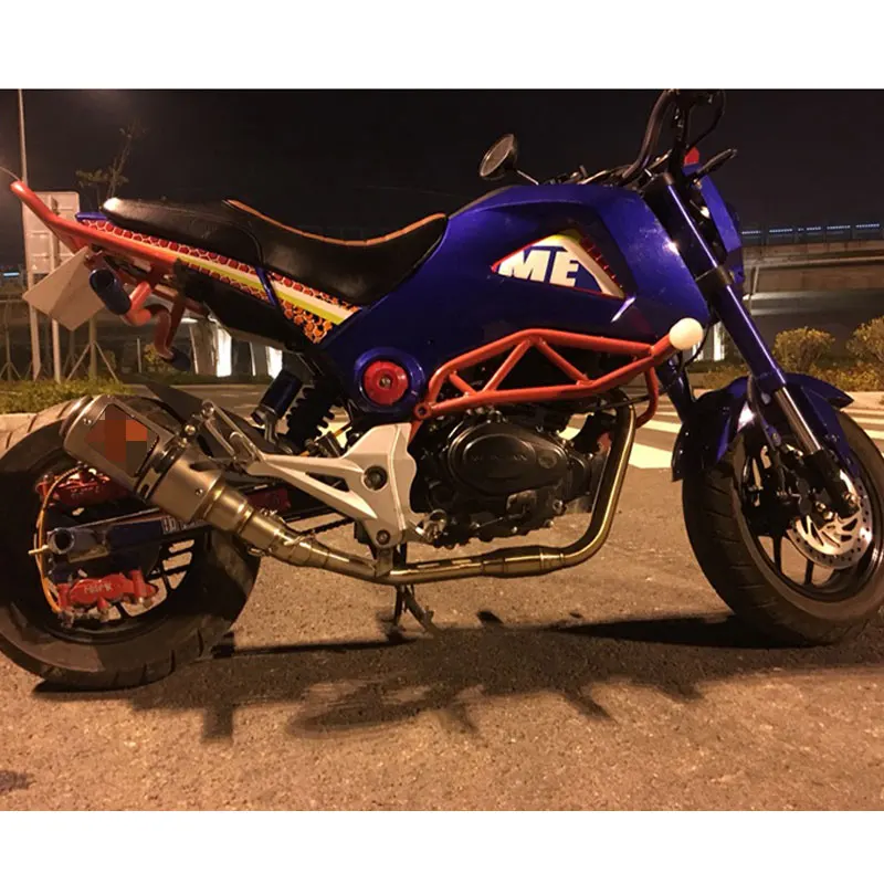 125cc мотоциклетная полная система глушитель среднего подключения трубы слипоны для HONDA GROM MSX 125 MSX125 с ehxuast