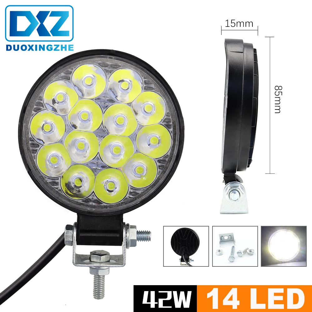 DXZ 1/2/4 PCS 42W LED Bars car light 12V offroad ramp LED beam work light 4x4 fog light motorcycle accessories UAZ Truck Barras