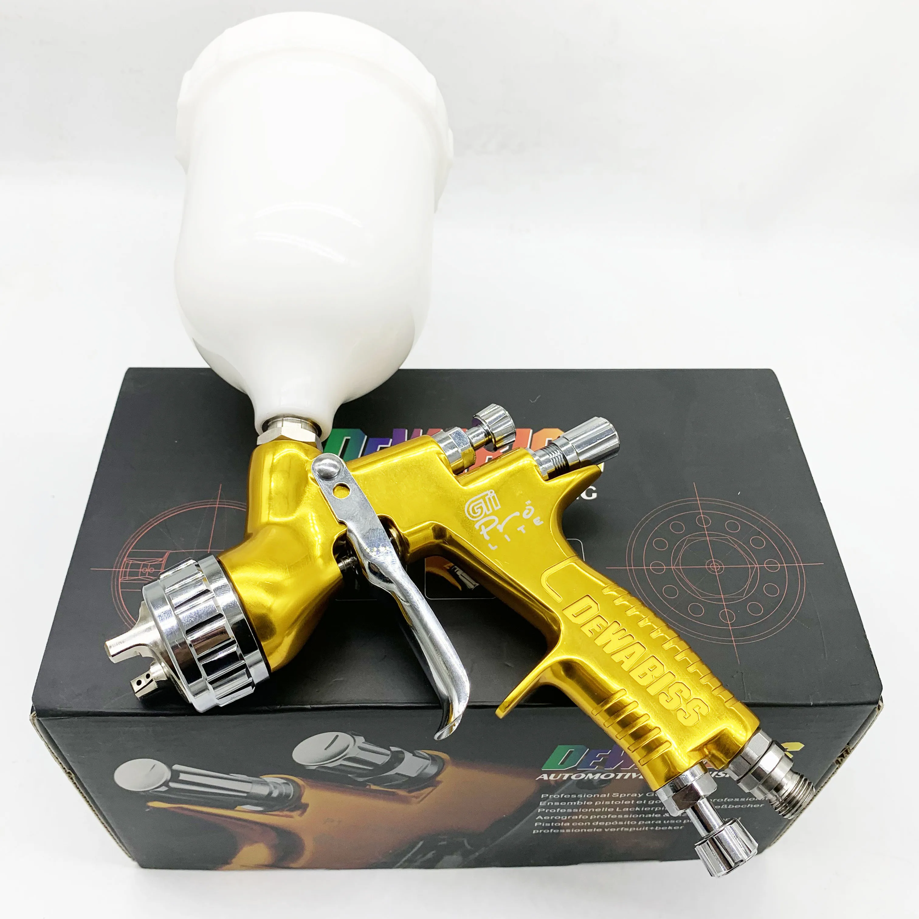 Devilbiss TE20 GTI Pro Lite Black Spray Gun Professional Paint Gun 1.8mm Nozzle 