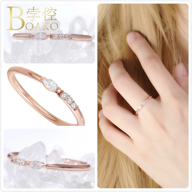 

Delicate Crystal Zircon Rings For Women Wedding Cubic Zirconia Rings Rose Gold Engagement Promise Ring Girl Gift Party anel K5