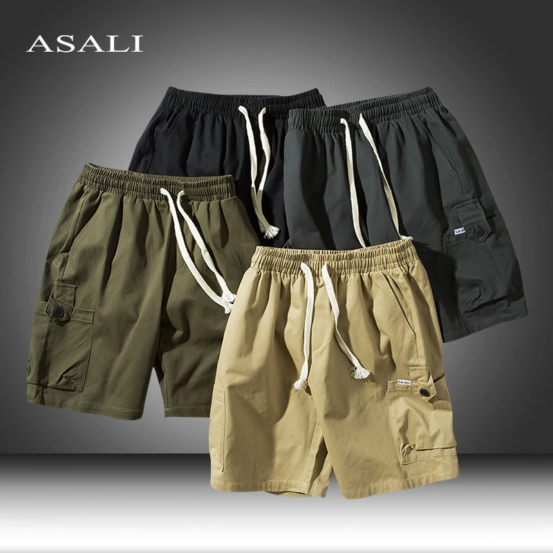 Delgada 2021 nuevos pantalones cortos informales de verano hombres con bolsillos marca Mens de Color sólido pantalones cortos cómodos Slim de playa Shorts hombre