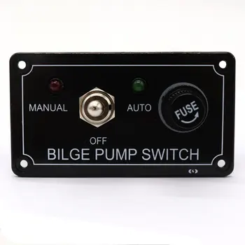 

Fused Marine Bilge Pump Switch Panel Plastic+Metal Ship Switch Panel With Protection Suitable For 12V Cars / Yachts / Atvs