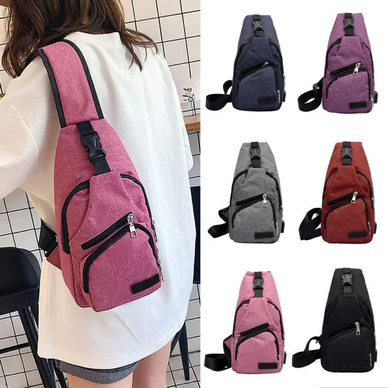 

1PC Shoulder Bag USB Charging Crossbody Bags Men Anti Theft Chest Pack School Short Trip Messengers Bag Single Strap Back Bag