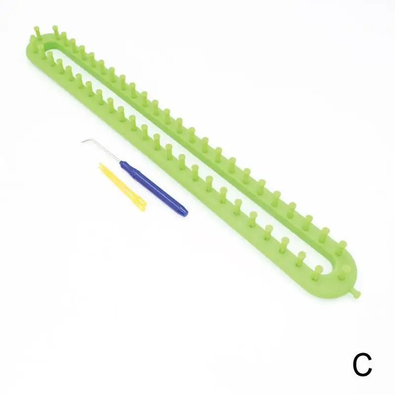 4 размера Набор для вязания ткацкого станка пластиковый помпон носок шапка шарф шарфы производитель пластиковая длинная ручка DIY инструмент для плетения - Цвет: C