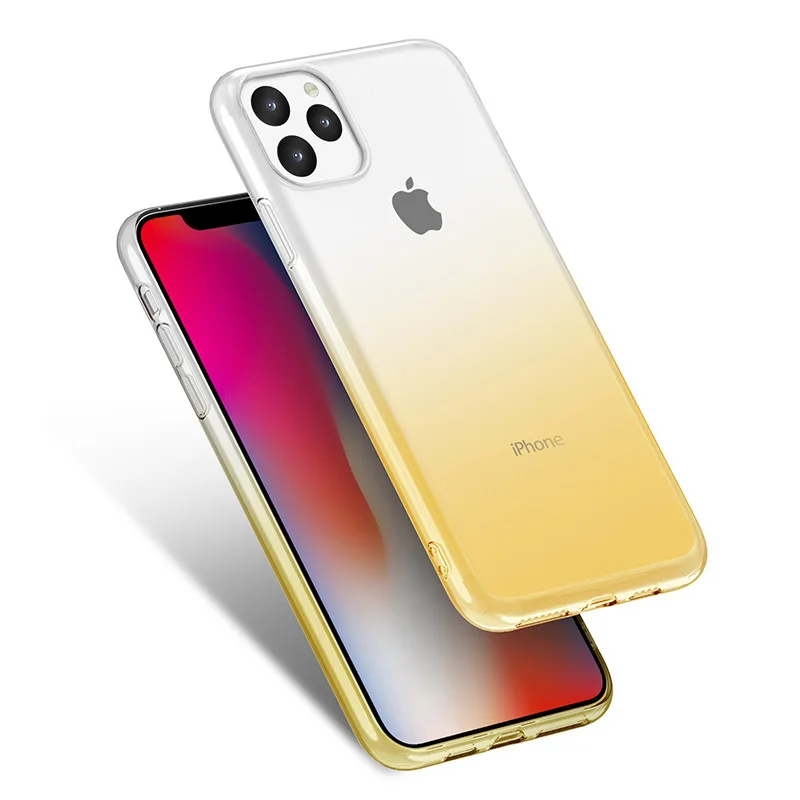 500 шт цветной градиентный Мягкий ТПУ силиконовый гелиевый чехол для iPhone 11 Pro Max XS XR X 8 7 6 6S Plus ультратонкий противоударный чехол