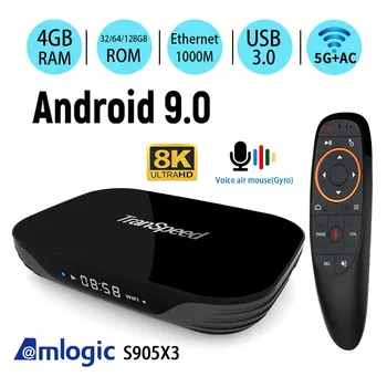 

Amlogic S905X3 Android 9.0 TV Box 4GB 32GB 64GB 128G 2.4G&5.8Gwifi 4K 8K 24fps Bluetooth Voice Assistan Set Top Box